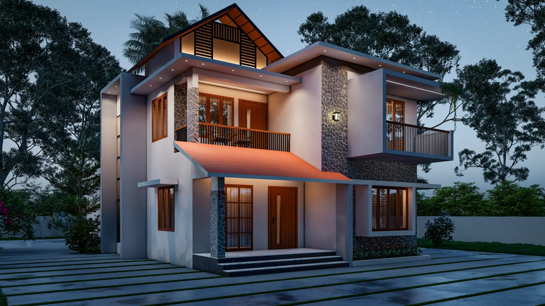Modern residential architecture project by Nous Creons in Wayanad.